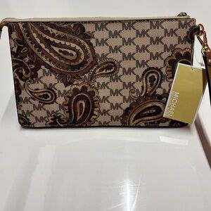Michael Kors Heritage Paisley Wristlet | Signature Canvas | Gold Hardware